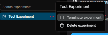 End Experiment